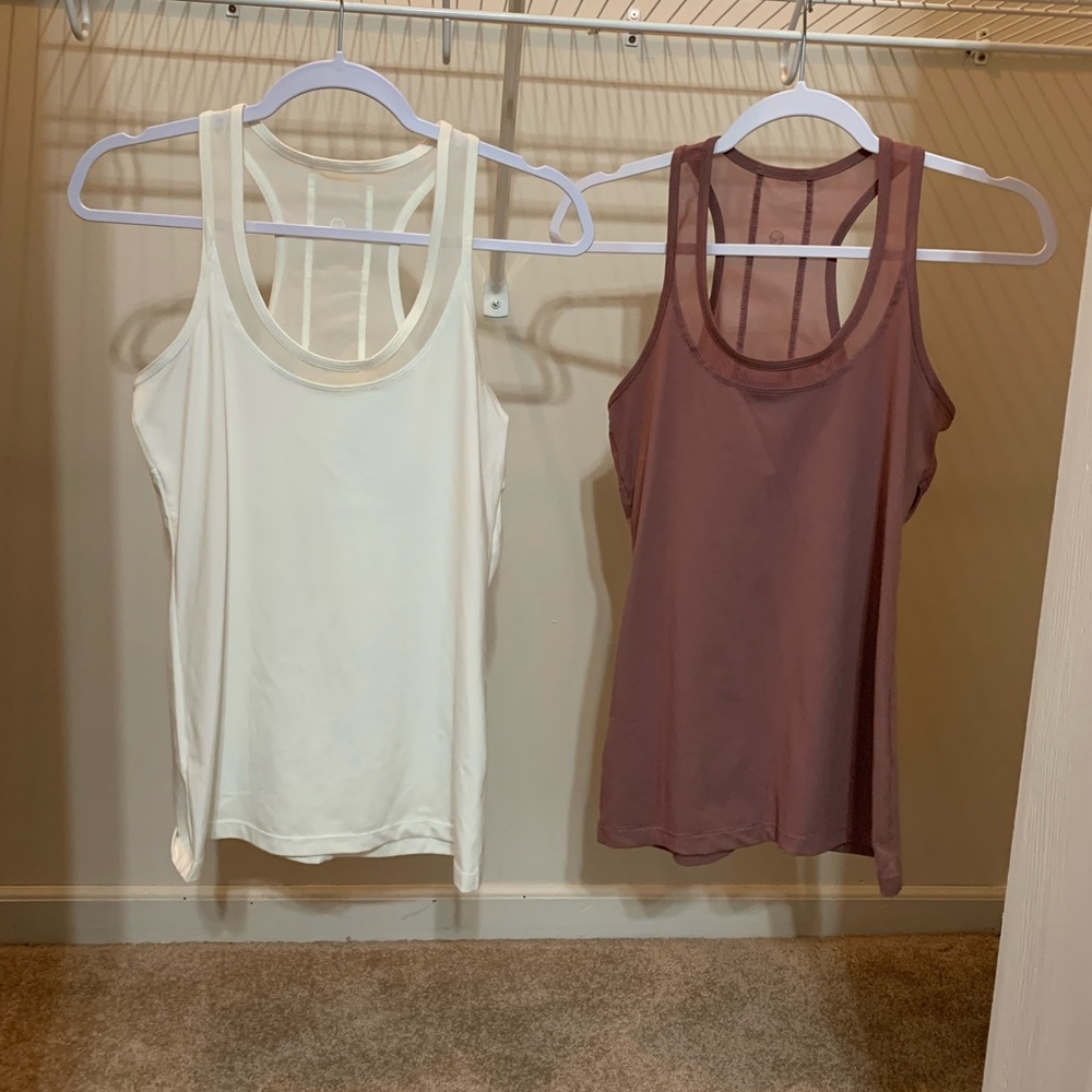 Set of 2: Women’s Resolution 360 Mesh Mix Tank Top in Snow & Misty Rose